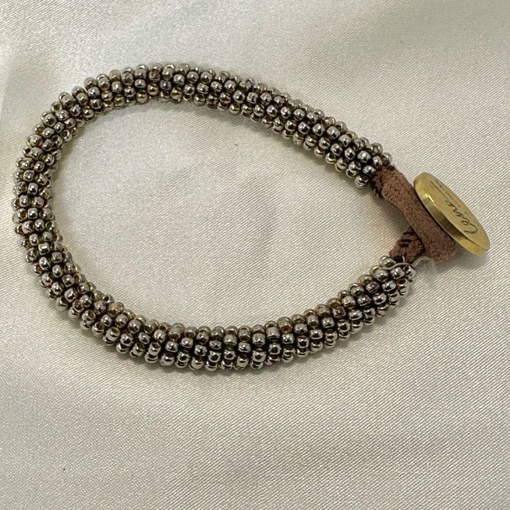 Lena Bernard  Anthropologie gold tone beaded bracelet